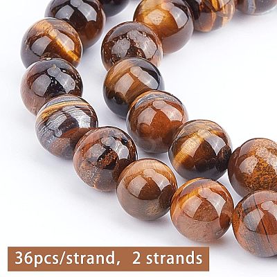 Grade AB Natural Tiger Eye Round Beads Strands G-OC0001-78B-1