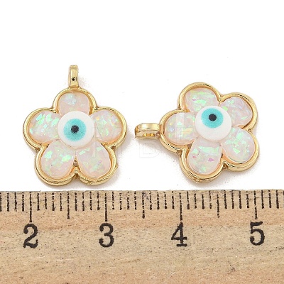 Translucent Evil Eye Resin Pendants KK-M219-22G-01-1