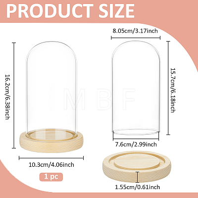 Arch Glass Dome Cover AJEW-WH0596-866B-02-1