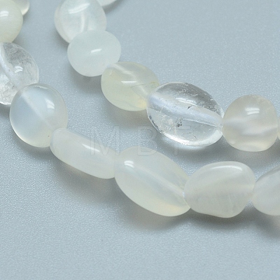 Natural White Moonstone Beads Strands G-L550A-01-1