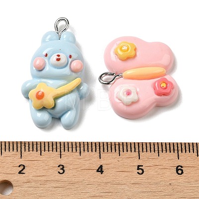 Opaque Resin Pendants RESI-P035-02P-1