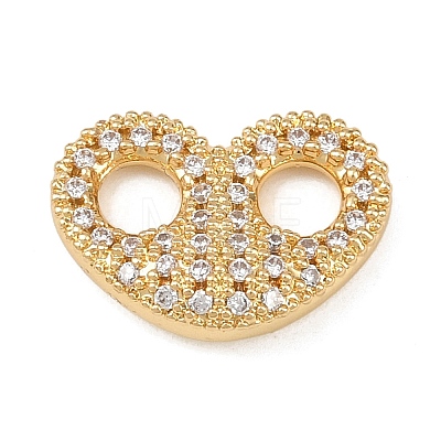 Brass Micro Pave Clear Cubic Zirconia Links Connector Charms LS-KK-K413-06G-1