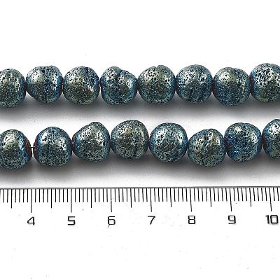 Electroplated Natural Lava Rock Beads Strands G-A251-D01-01A-1