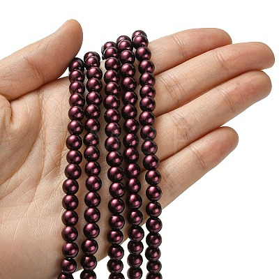 Eco-Friendly Grade A Glass Pearl Beads HY-J002-6mm-HX087-1