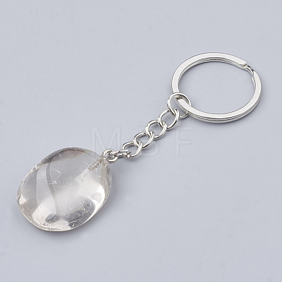 Natural Quartz Crystal Keychain G-T104-32C-1