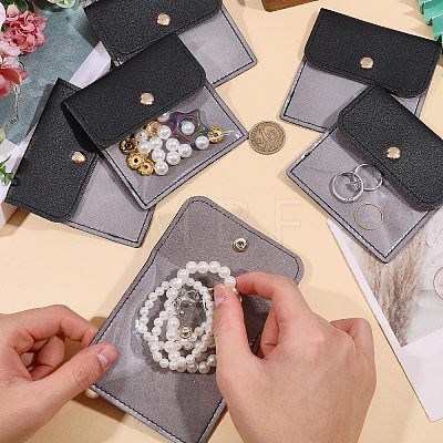6Pcs PU Leather with PVC Pouches with Snap Button ABAG-WH0072-036A-1
