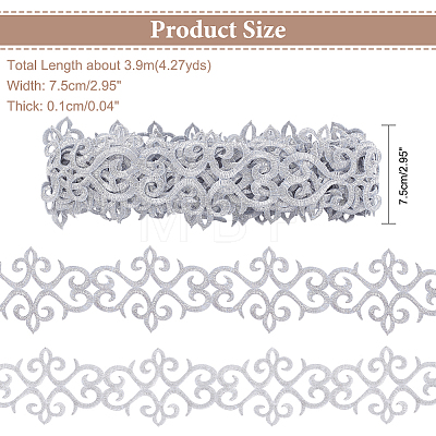 Polyester Floral Embroidery Lace Trim OCOR-WH0079-89-1