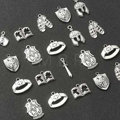 80Pcs 8 Styles Tibetan Style Alloy Pendants TIBEP-CJ0003-32-1