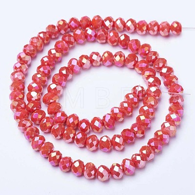 Electroplate Glass Beads Strands EGLA-A034-P6mm-B06-1