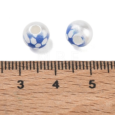 Sports Printed ABS Plastic Beads PL-CBA1C22-08-1