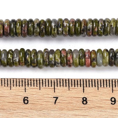 Natural Unakite Beads Strands G-Q159-B15-01-1