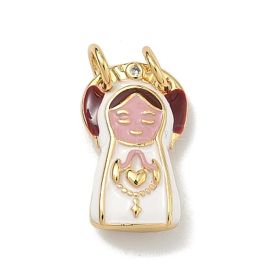 Brass Enamel Pendants KK-Z153-17G-1