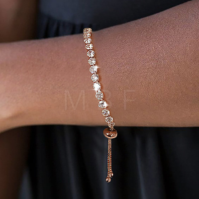 Brass Micro Pave Clear Cubic Zirconia Slider Bracelets for Women WG7A039-01-1