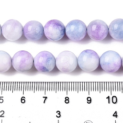 Dyed Natural White Jade Beads Strands G-T138-10mm-210-15-1