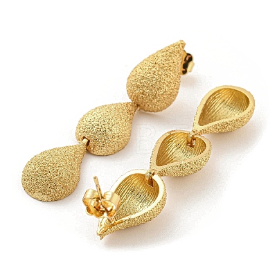 Rack Plating Brass Teardrop Dangle Stud Earrings EJEW-K263-19G-1