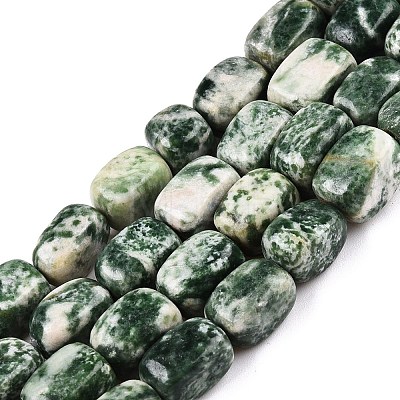 Natural Green Spot Jasper Beads Strands G-T138-96-1