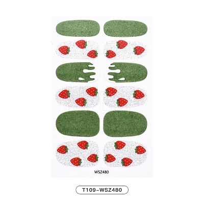 Avocados & Strawberries & Flowers Full Cover Nail Art Stickers MRMJ-T109-WSZ480-1