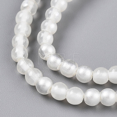 Baking Paint Transparent Glass Beads Strands DGLA-N011-4mm-01-1