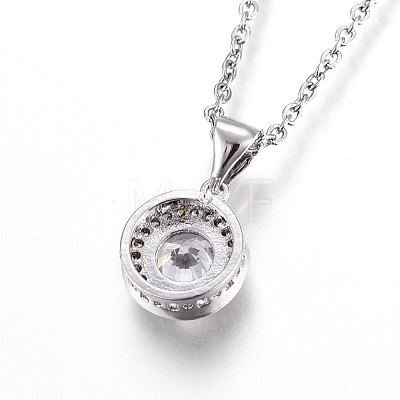 304 Stainless Steel Pendant Necklaces NJEW-O108-27P-1