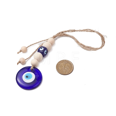 Handmade Blue Evil Eye Lampwork Pendant Decorations HJEW-JM02303-01-1