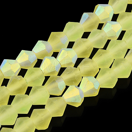 Imitate Austrian Crystal Bicone Frosted Glass Beads Strands GLAA-F029-TM2mm-A21-1