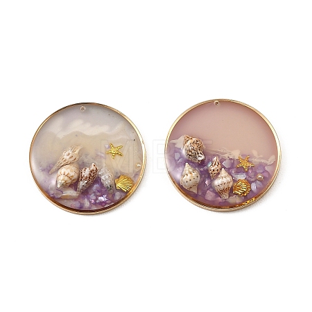 Brass & Resin Pendants KK-H276-01KCG-01-1