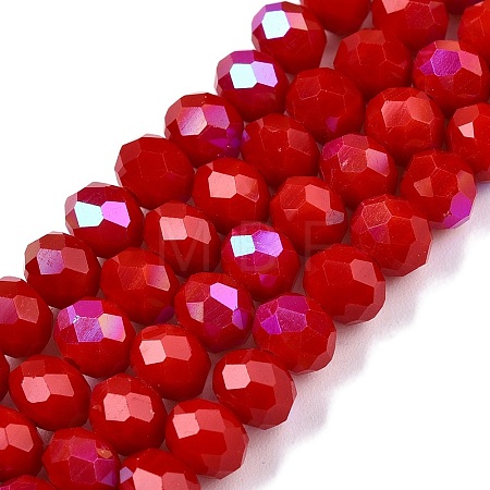 Electroplate Opaque Solid Color Glass Beads Strands EGLA-A044-P6mm-L15-1