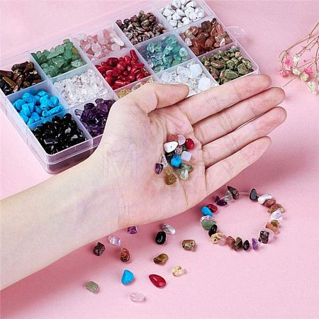 Mixed Natural & Synthetic Gemstone Beads G-X0003-B-1