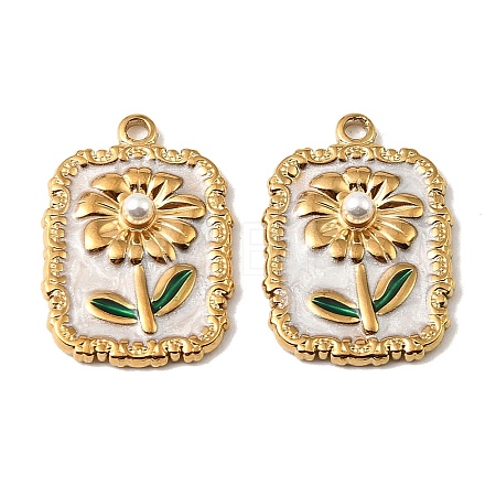 304 Stainless Steel Enamel Pendants STAS-I371-29G-03-1