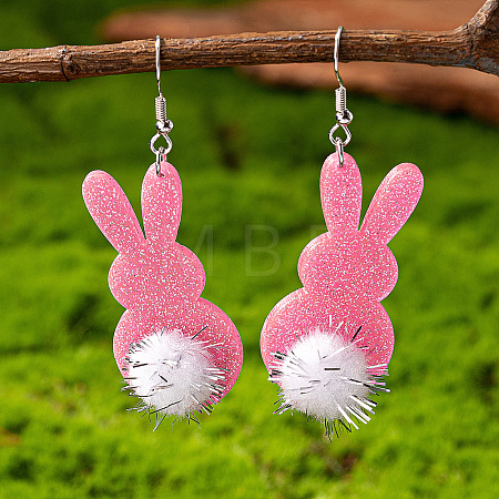 Acrylic & Polyester Dangle Earrings FS-WG4D8FB-04-1