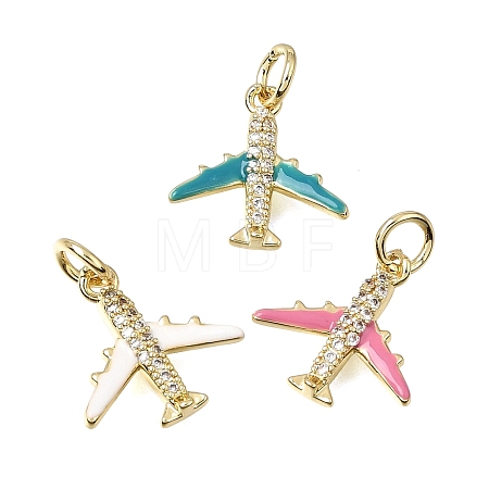Brass Micro Pave Clear Cubic Zirconia Charms CU-CBAEEA8-36G-1