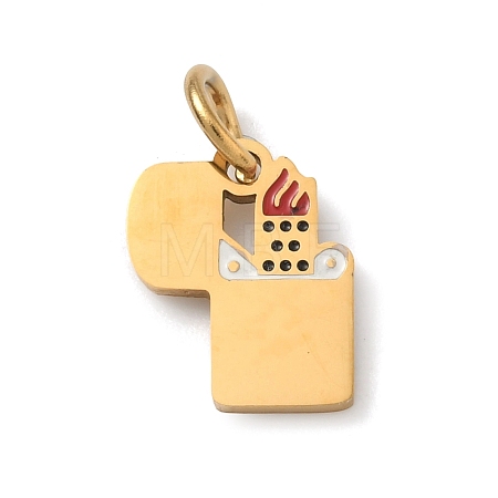 304 Stainless Steel Enamel Pendants STAS-Z189-09G-01-1