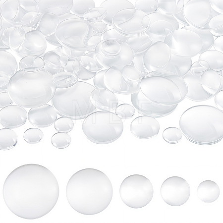 100Pcs 5 Styles Transparent Glass Cabochons GGLA-BBC0001-04-1