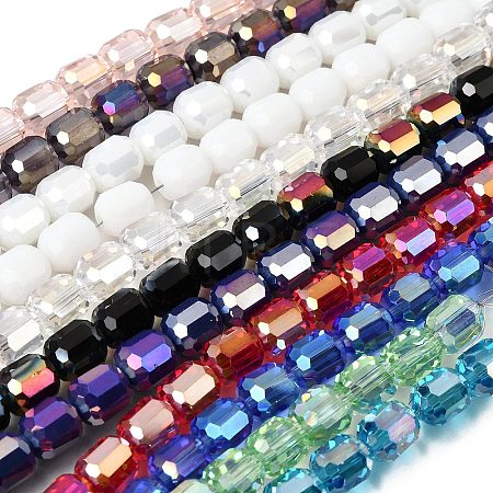 Electroplate Column Glass Beads Strands EGLA-A043-02-M-1