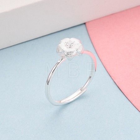 925 Sterling Silver Micro Pave Clear Cubic Zirconia Adjustable Finger Rings for Women STER-N016-142S-1