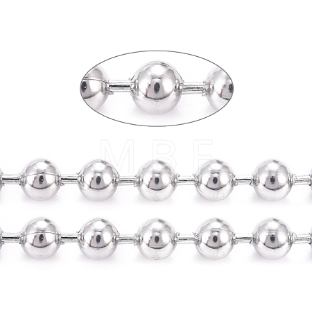 Non-Tarnish 3.28 Feet 304 Stainless Steel Ball Chains X-CHS-F009-01E-P-1