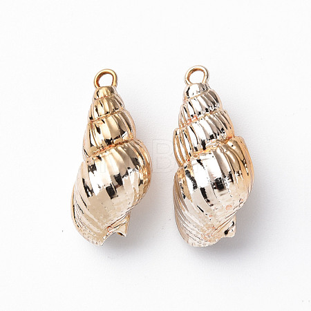Electroplate Spiral Shell Pendants SSHEL-N034-111-1