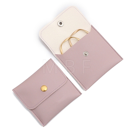 PU Leather Jewelry Pouches with Snap Button WG48807-05-1