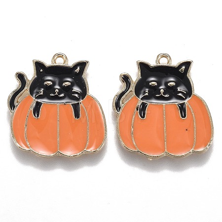 Autumn Theme Alloy Enamel Pendants ENAM-J649-06LG-01-1