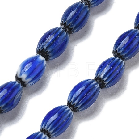 Handmade Millefiori Lampwork Beads Strands LAMP-F035-12F-1