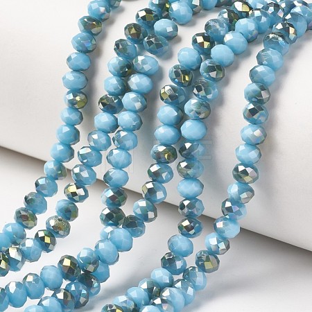 Electroplate Opaque Glass Beads Strands EGLA-A034-P6mm-S06-1