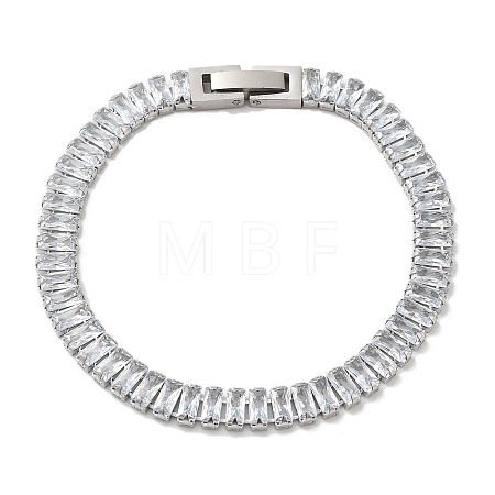 Cubic Zirconia Tennis Bracelet BJEW-M301-04P-01-1