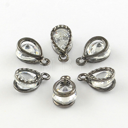 Teardrop Alloy Charms ZIRC-R007-038A-01-1