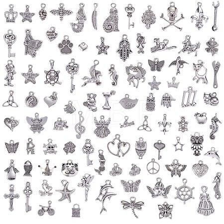 100Pcs Tibetan Style Alloy Pendants JX213A-1