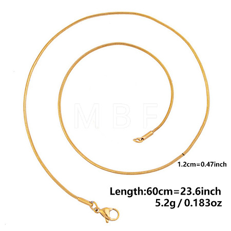 1.2MM Unisex 304 Stainless Steel Snake Chains Necklaces YO4082-12-1