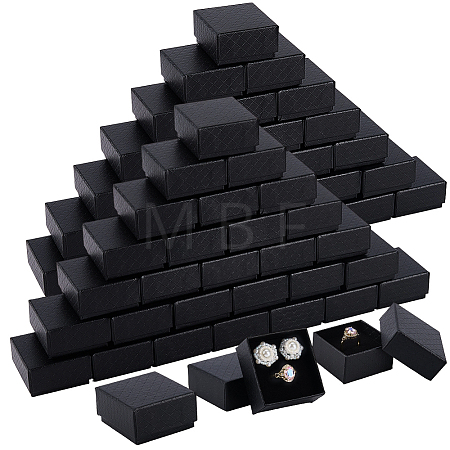 Diamond Textured Paper Finger Ring Packing Boxes CON-WH0085-212A-1