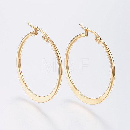 304 Stainless Steel Big Hoop Earrings X-EJEW-F105-19G-1