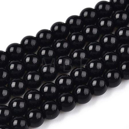 Opaque Solid Color Glass Beads Strands X-GLAA-T032-P8mm-01-1