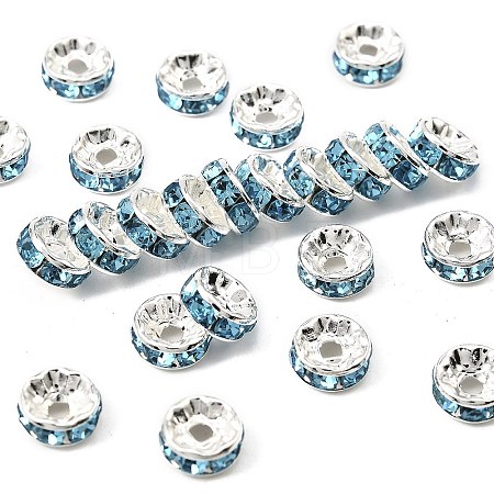 Brass Grade A Rhinestone Spacer Beads RB-A014-Z8mm-03S-1