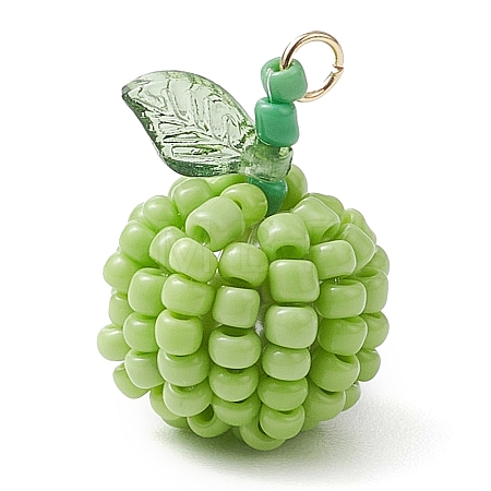 Seed Beads Beaded Pendants PALLOY-TA00159-05-1